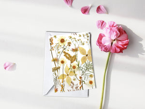 (Wholesale) White Flower Mix - Pressed flower collection card