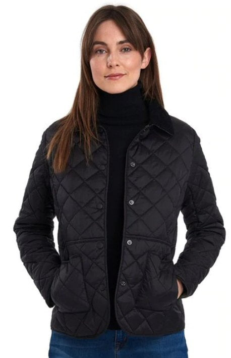 barbour womens black quilted jacket