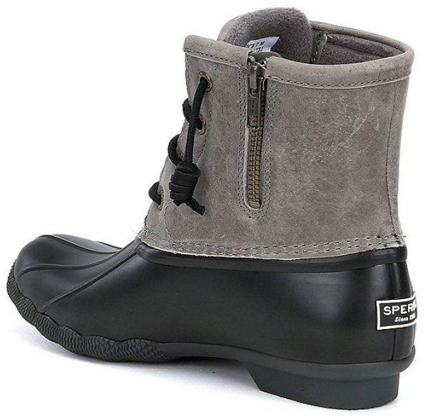 black and gray sperry duck boots