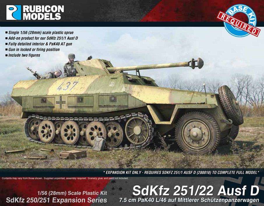 Sdkfz 251 22 Ausf D Expansion Set Rubicon Models Usa