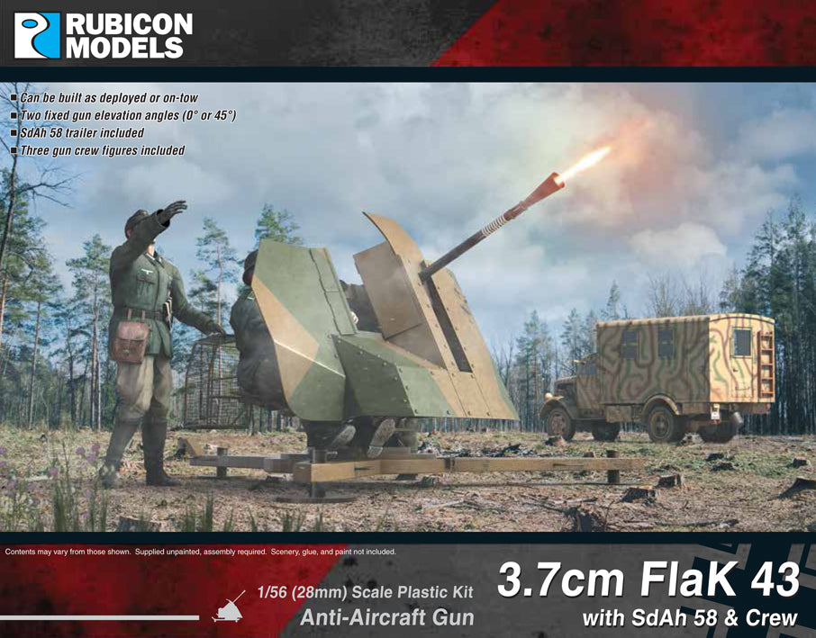 3 7cm Flak 43 With Sdah 58 Trailer Crew Rubicon Models Usa