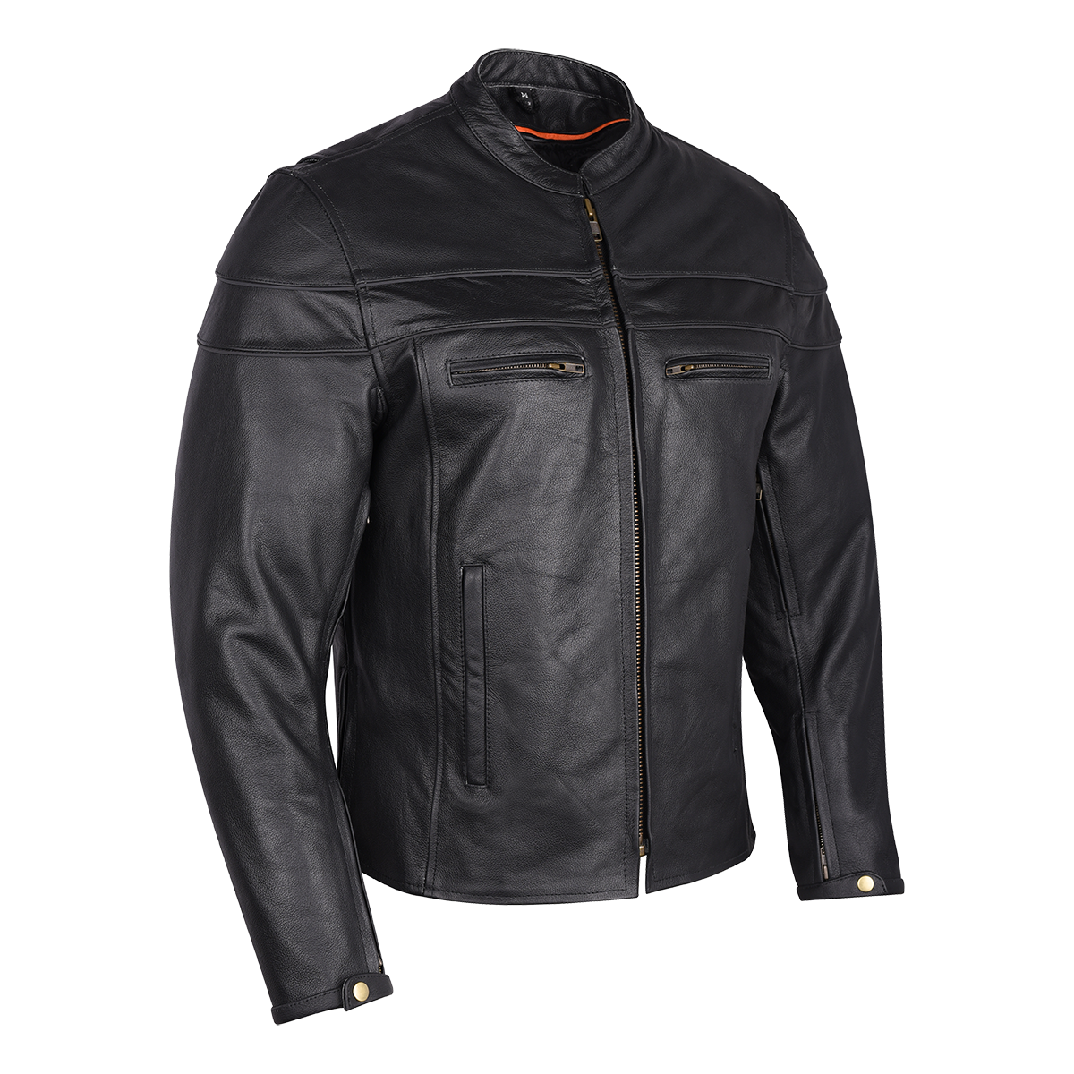 VL531 Vance Leather Men's Racer Jacket with Zippered Vents