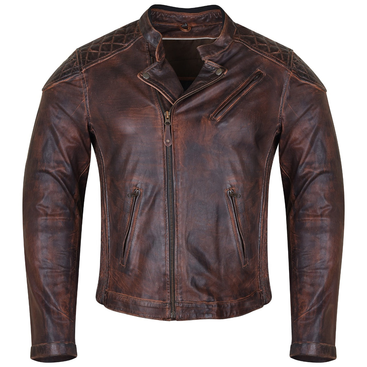 High Mileage Men's Vintage Brown Premium Leather Jacket – Vance Leather