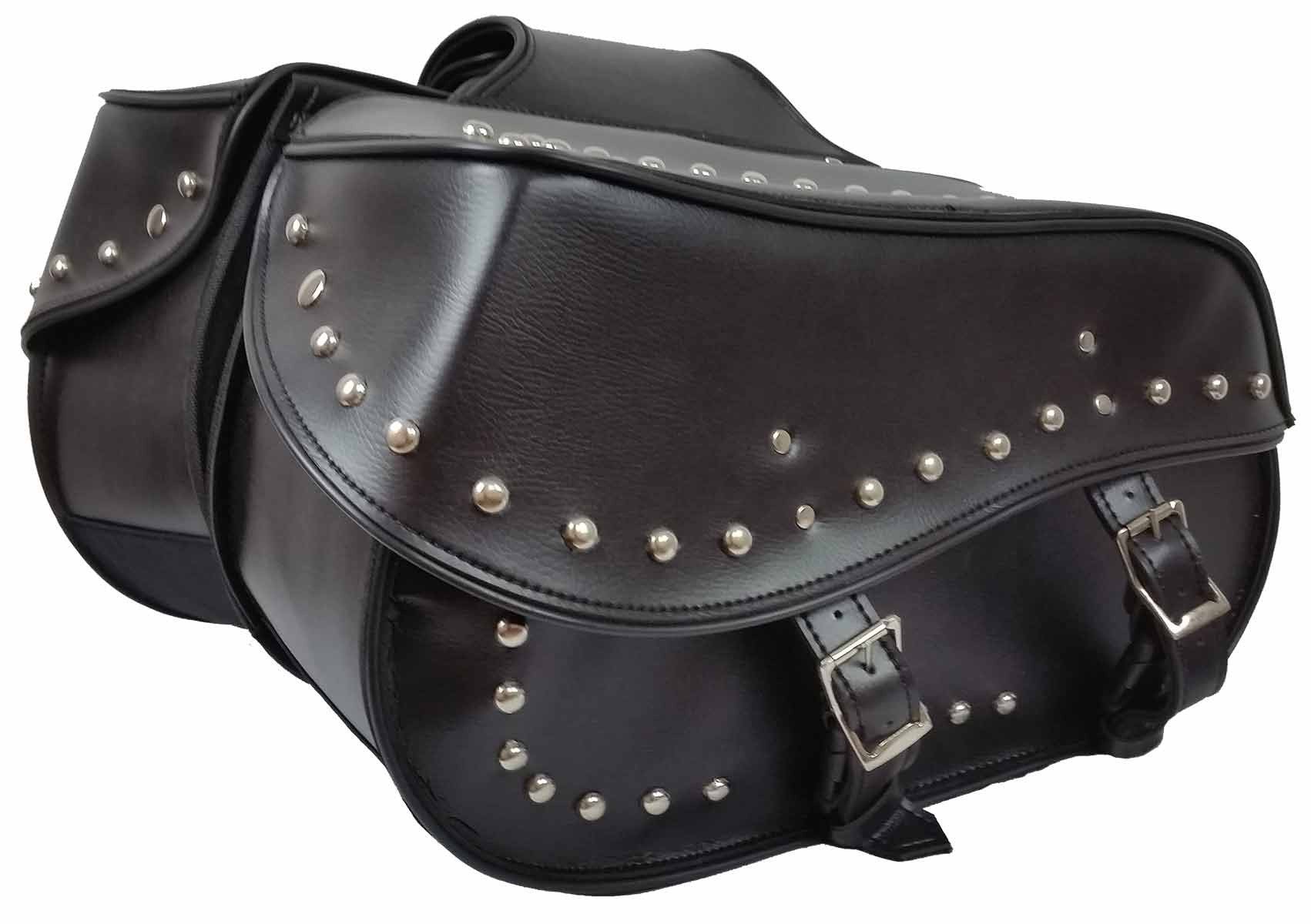 VS229 Vance leather Large 2 Strap Studded Saddle Bag – Vance Leather