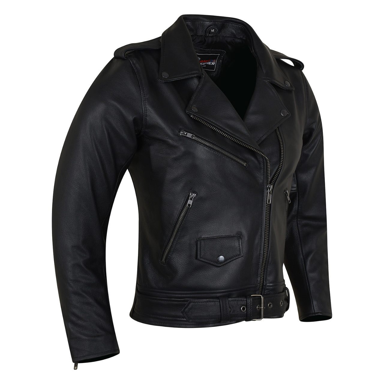 Ladies Premium Lightweight Goatskin Classic Motorcycle Leather Jacket ...