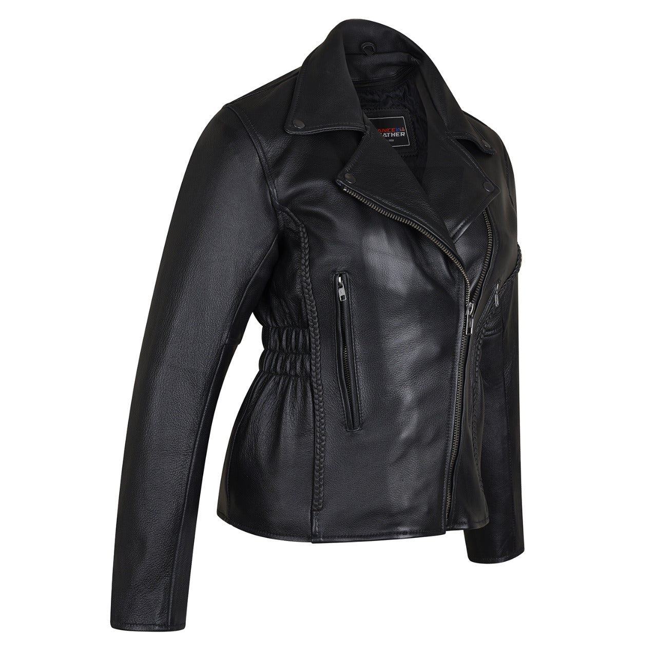 VL615 Vance Leather Ladies Premium Cowhide Braid and Stud Motorcycle L