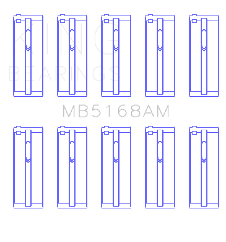 King Acura F22B1 / Honda F22A1/F22A6/F22B1/F22B2/F22B6 0.50 Oversized Main Bearing Set