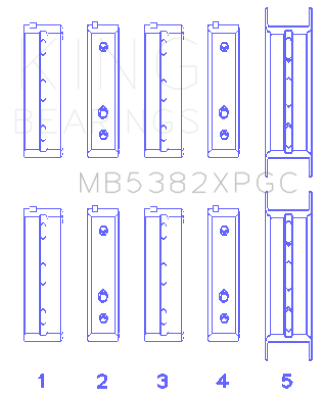 King Subaru EJ20/EJ22/EJ25 Including Turbo pMaxKote Performance Main Bearing Set - Size +.026mm