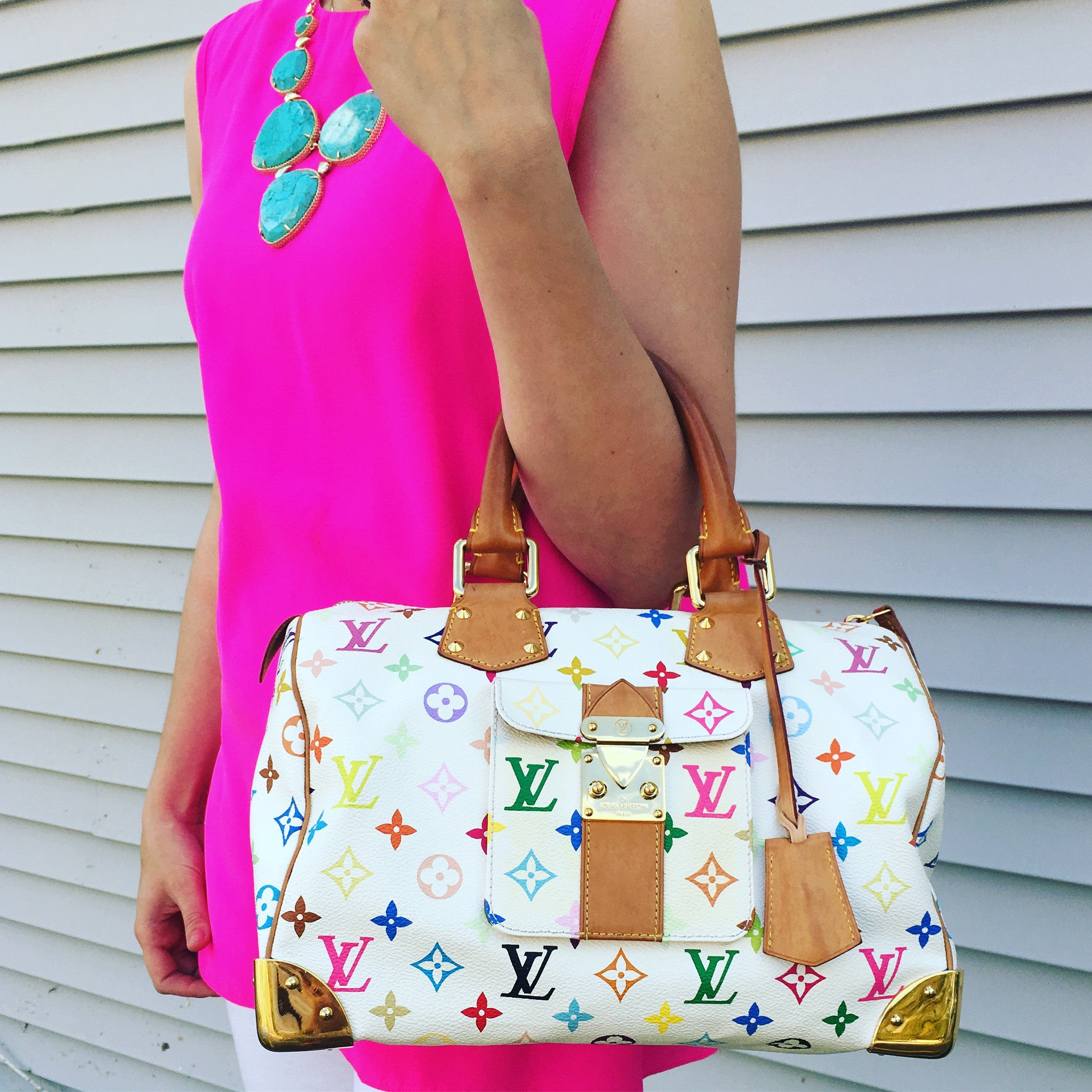 LOUIS VUITTON Multicolor Speedy 30 (White) – Pretty Things Hoarder