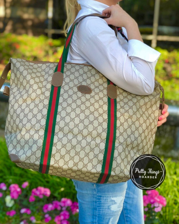 GUCCI Web Stripe XL Bag – Pretty Things