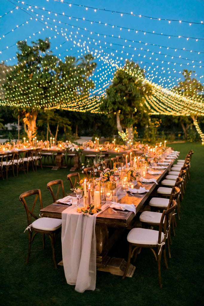 backyard lighting wedding ideas