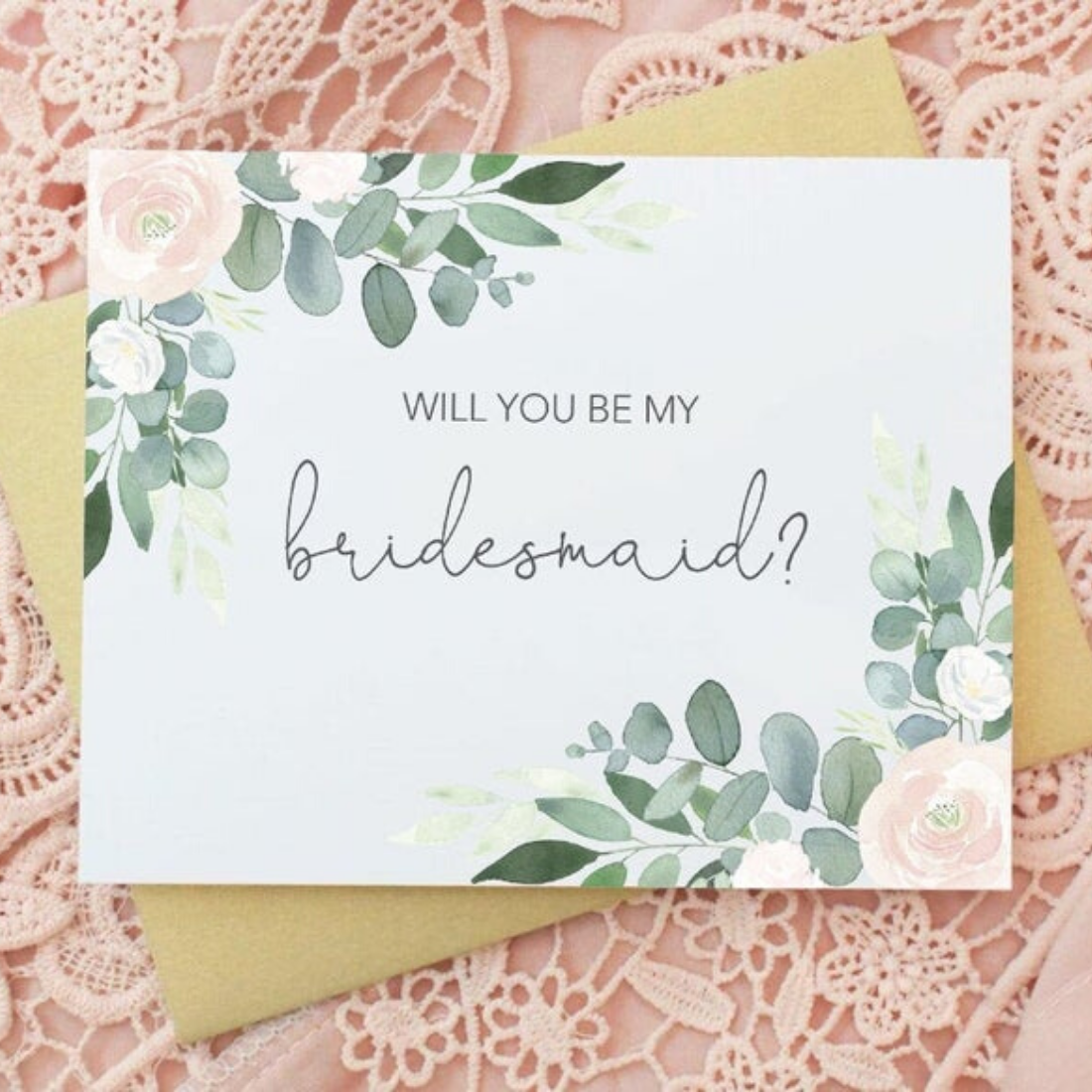 Will you be my Bridesmaid in Floral Wedding Party Card With Will You Be My Bridesmaid Card Template