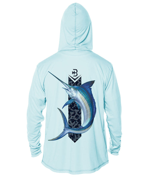 Barricade Redhead | Performance Mens Hooded Fishing Shirt Ghost White / M