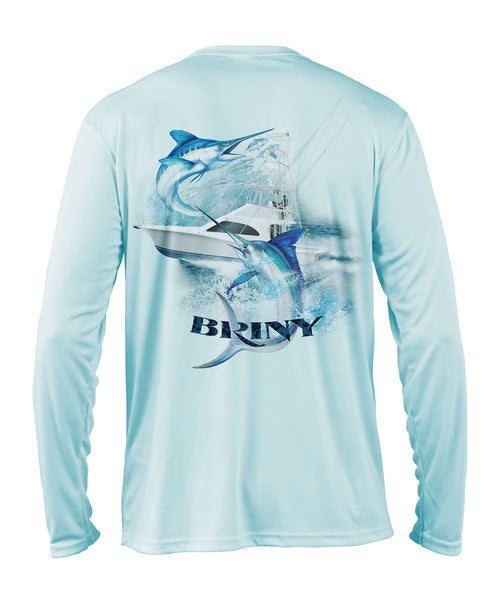 SeaGuard™ White Marlin Mens Performance Fishing Shirt – BRINY