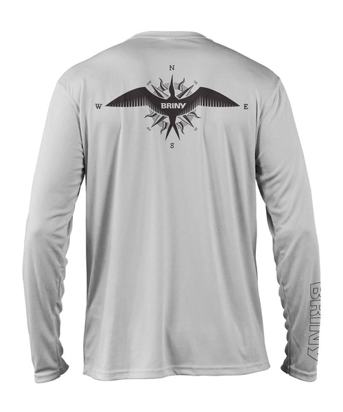 SeaGuard™ Frigate Luck Grey UV Protection Long Sleeve Fishing Shirt – BRINY