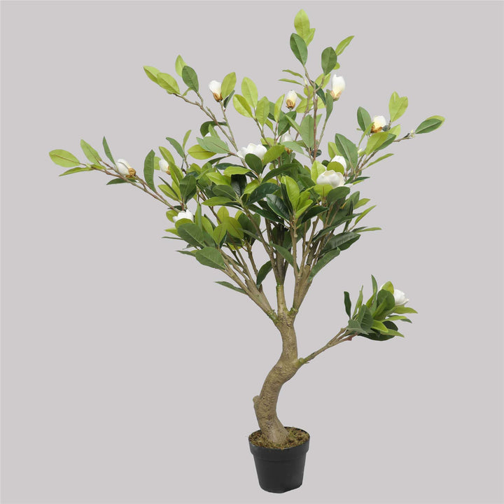 Faux Potted Magnolia Tree with Stunning White Flowers 130cm