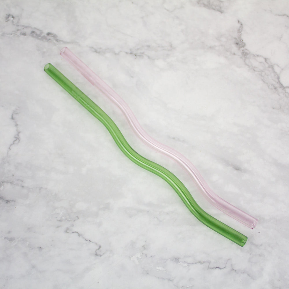 Wavy Reusable Glass Straw