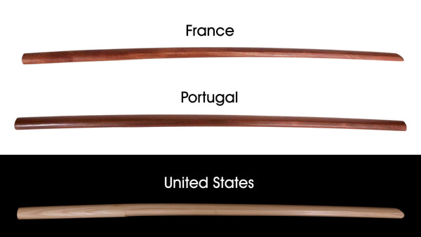 Bokken from abroad, France, Portugal and United States