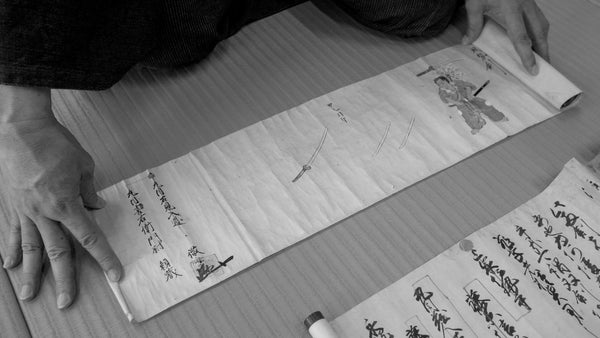 Ancient scrolls from the Hyoho Taisha Ryu's Archives