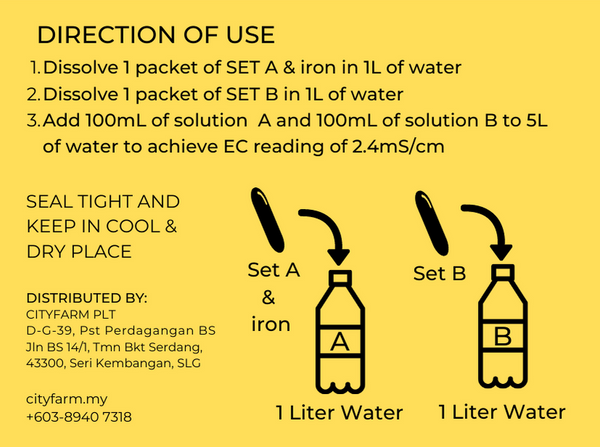 Instruction for A&B Fertilizer For Fruiting and Flowering