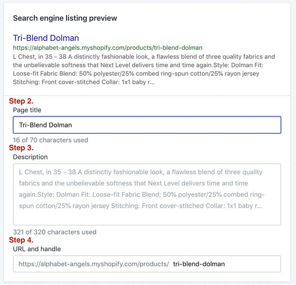 Listado de vista previa del motor de búsqueda para la búsqueda de Google en Shopify- Veronica Jeans Shopify Queen y autora más vendida 'Shopify Made Easy'
