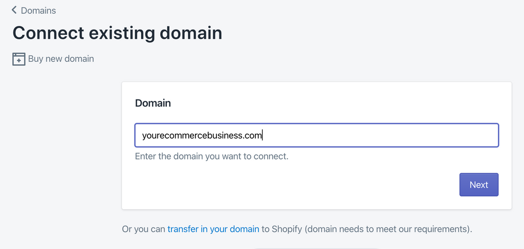 creating your Shopify domain name in Shopify hosting - Veronica Jeans Ecommerce Business Consultant & Bestselling author - Shopify Made Easy