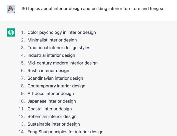 30 topics on interior design and feng sui  -  Veronica Jeans Shopify Queen and Bestselling Author of Shopify Made Easy series