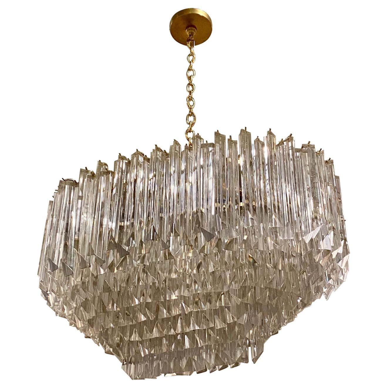 mid century glass chandelier