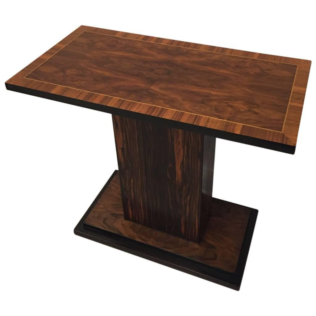 French Art Deco Macassar Ebony Accent Table 1 Of A Kind Nj