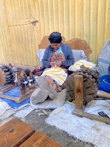 Birke Kibnesh & Friends weaving ethiopian woven tea towel