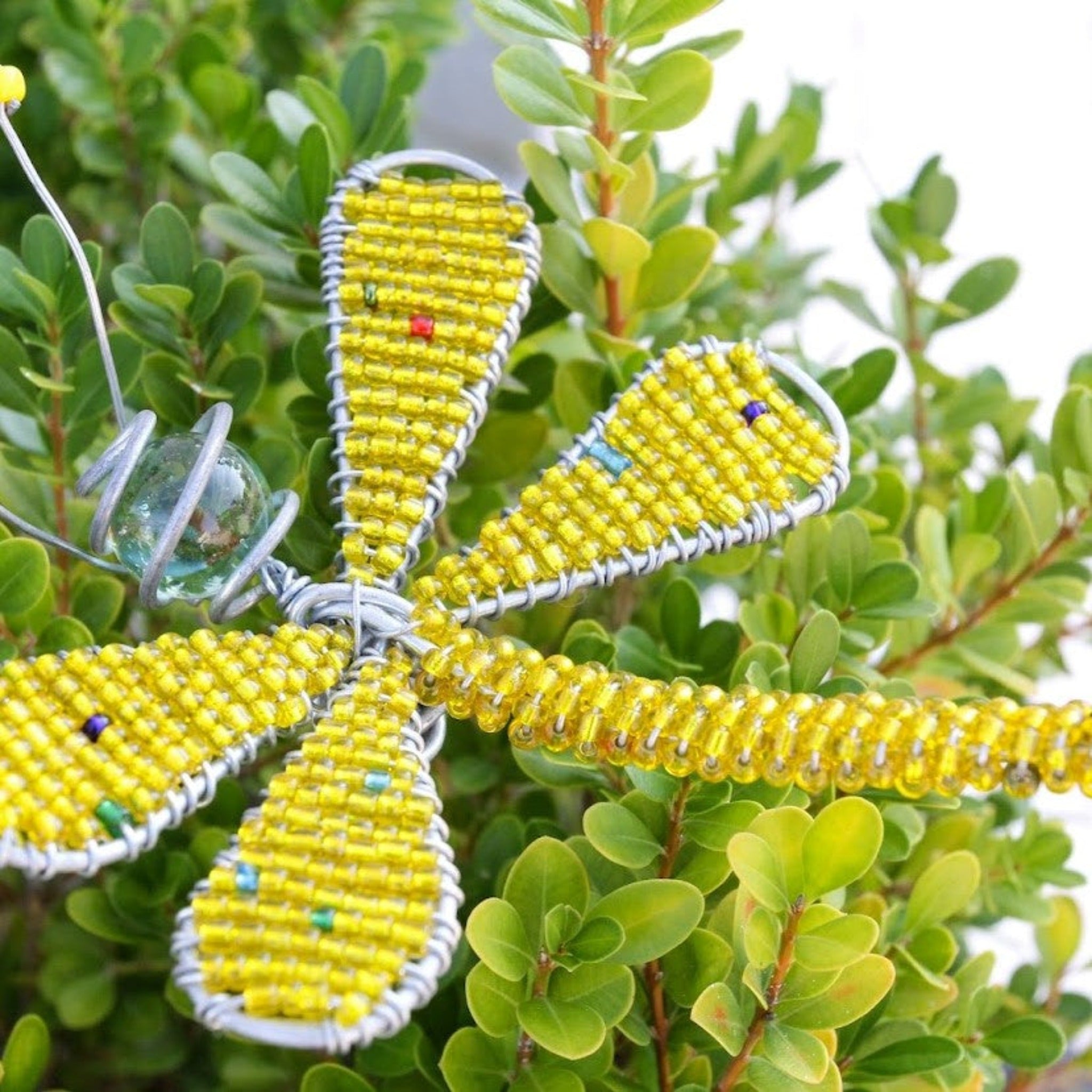 Beaded Dragonfly Garden Ornament