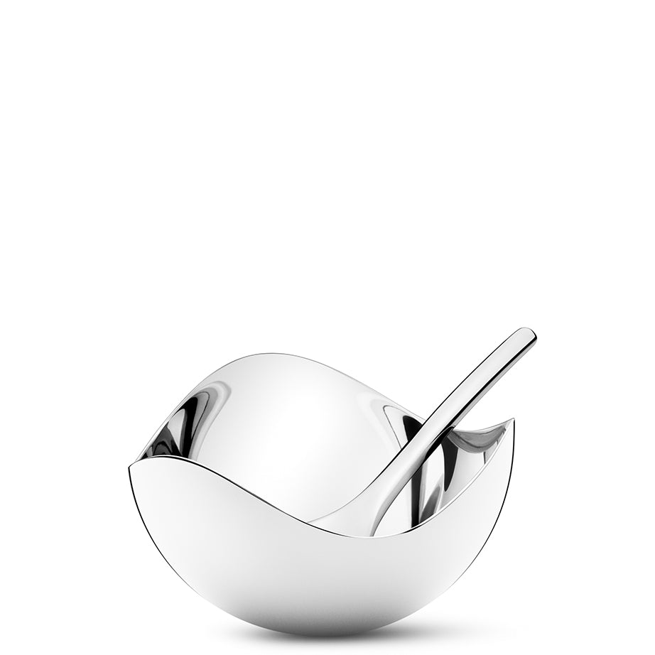 Alessi-Colombina fish Salt cellar with spoon in 18/10 stainless