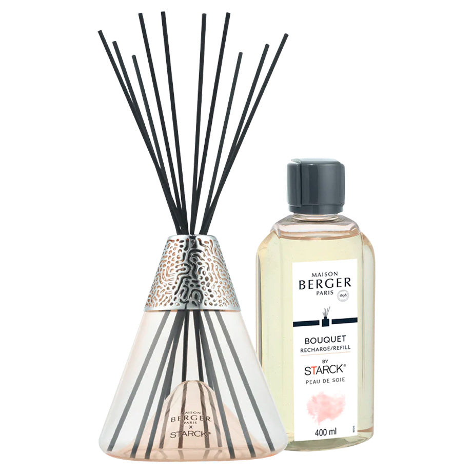 Maison Berger Paris Gift Pack Lamp X Starck Rose with Peau de Soie  fragrance