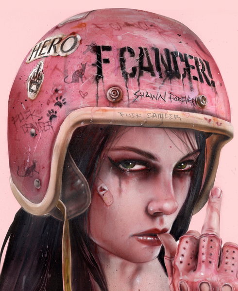 “F Cancer Trooper” by Brian Viveros (Detail 1)