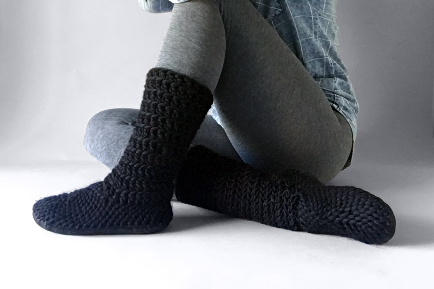 Funky Merino Wool Slipper Boot Socks with Leather Soles, Eco Friendly -  Muffle-Up!