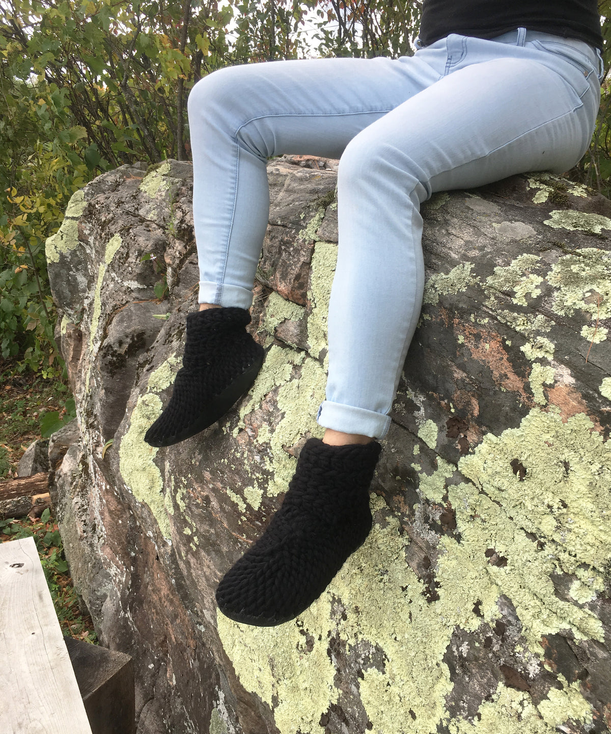 Eco Friendly Merino Wool Work Slipper Socks with Red Stripe - Muffle-Up!
