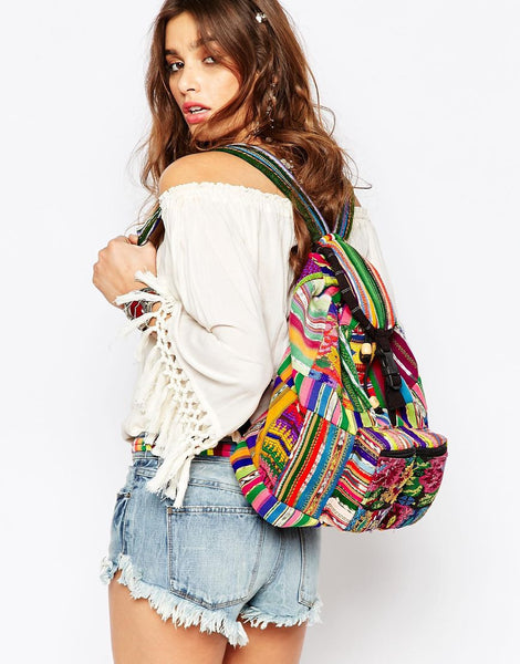 Hiptipico festival accessories, what to wear to a music festival, coachella, bonnaroo, 2017 festival fashion, music festival outfits, summer festival style bags, vintage clothing for festivals, tribal inspired festival clothing, embroidered festival fashion, ethical festival fashion, upcycled fashion accessories, fair trade festival backpack