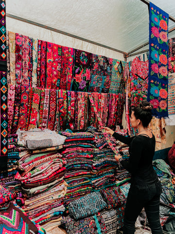 chichicastenango market, straps, vintage textile fajas in Guatemala