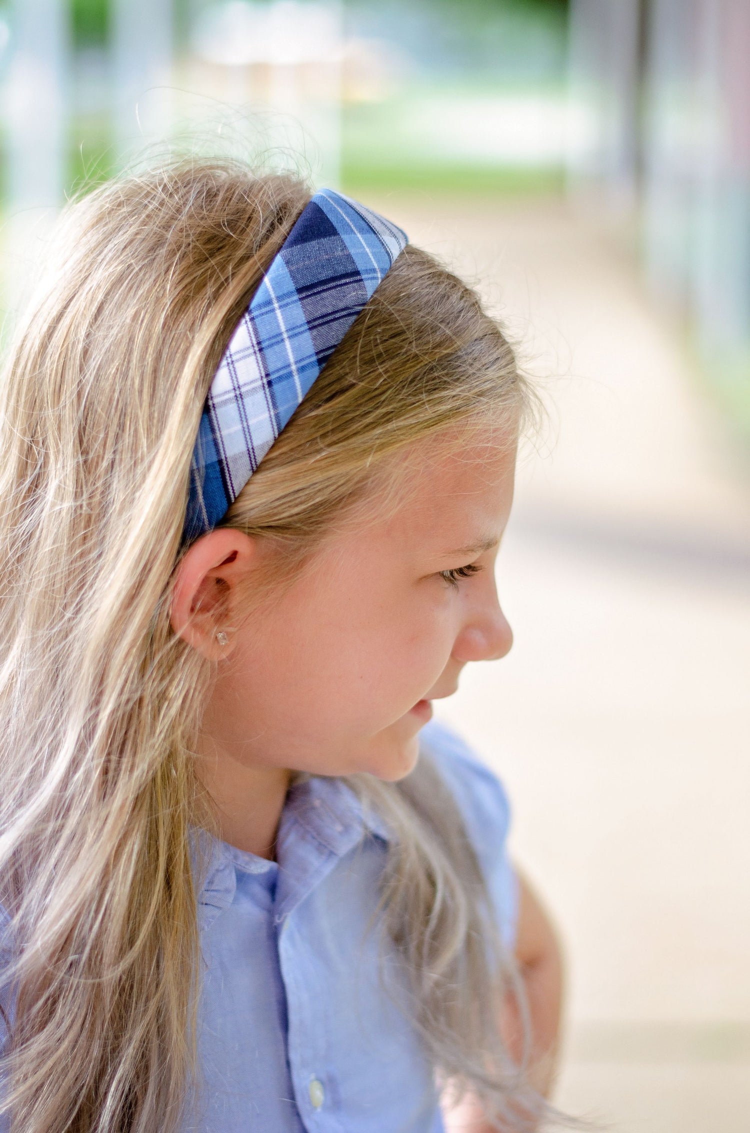 School Uniform Plaid Hard Headband Plaid 76 Southern Belles Like Big Bows