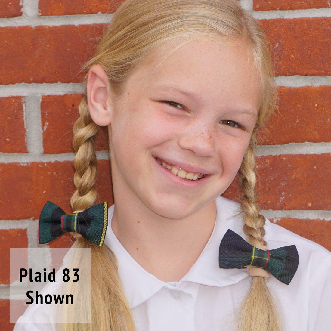 School Plaid Hair Bow Set of Small Hair Bows - Plaid 
