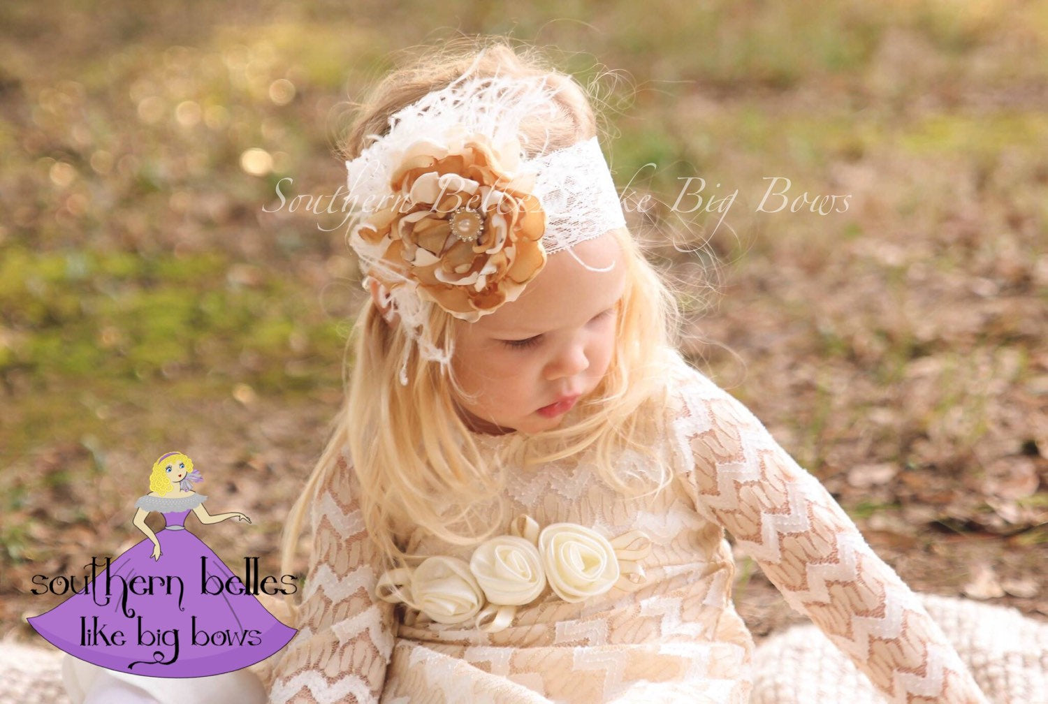 lace flower headband