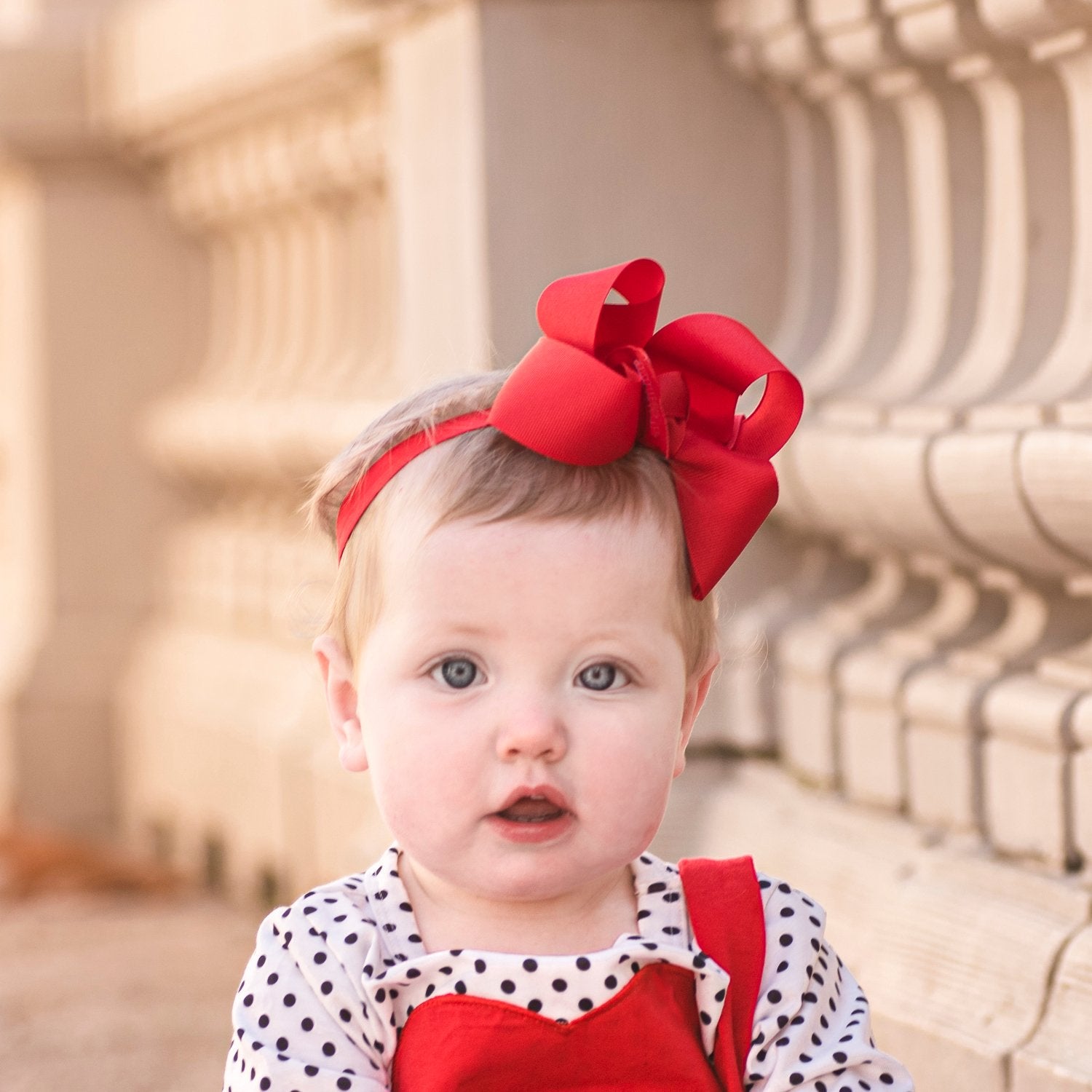 red bow headband baby