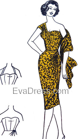 EvaDress.com 1960's Sarong Dress D60-108