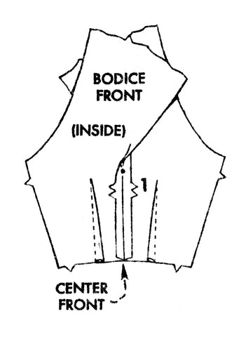 Construction detail of the cross-front swimsuit