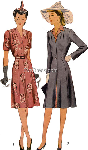 EvaDress.com 1943 Dress & Redingote D40-4662