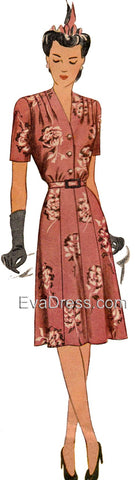 EvaDress.com D40-4662, 1943 Shirtwaist Dress