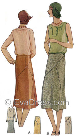 EvaDress.com 1929 Skirt, Blouse & Coat Ensemble SE20-5955