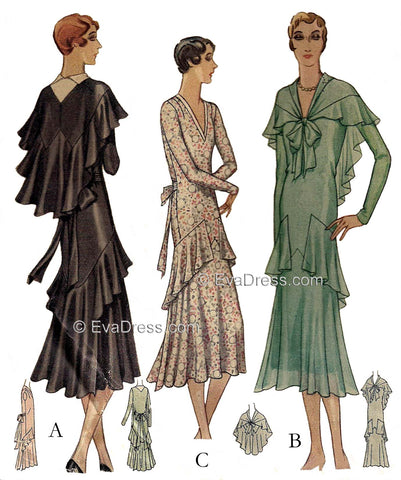 Vintage Sewing Pattern 1930s 30s Evening Dress Dinner Gown / / Art Deco  Seams / Bust 32 34 36 38 40 42/ 1930 - Etsy