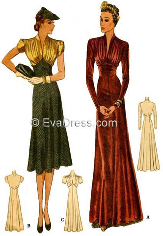 EvaDress.com 1938 Dinner Dresses D30-9906