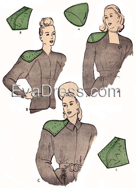 1946 Set of Shoulder Pads Acc40-3717 – EvaDress Patterns